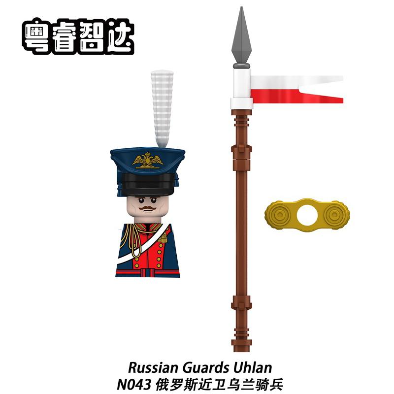Napoleonic Wars Military Soldiers Building Blocks British France Prussia Cavalry Army Russian Infantry Figures Bricks Kids Toys