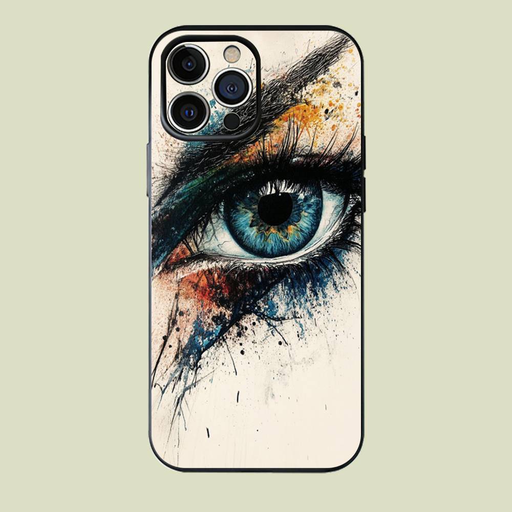 Colorful eyes Silicone Soft Phone Case For iPhone17,16,15,14,13,12,11 Pro Max Plus mini XS XR SE Cover