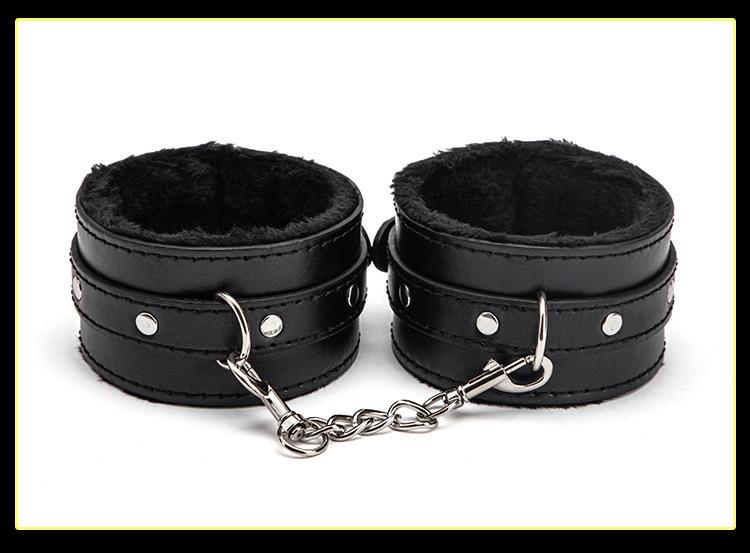 Adult Plush Handcuff & Foot Cuff Restraint Set with Cross Buckle