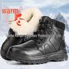 Men's Fur-Lined Winter Snow Boots - Thick, Warm, Non-Slip, Cold-Proof, Outdoor Cotton Footwear.