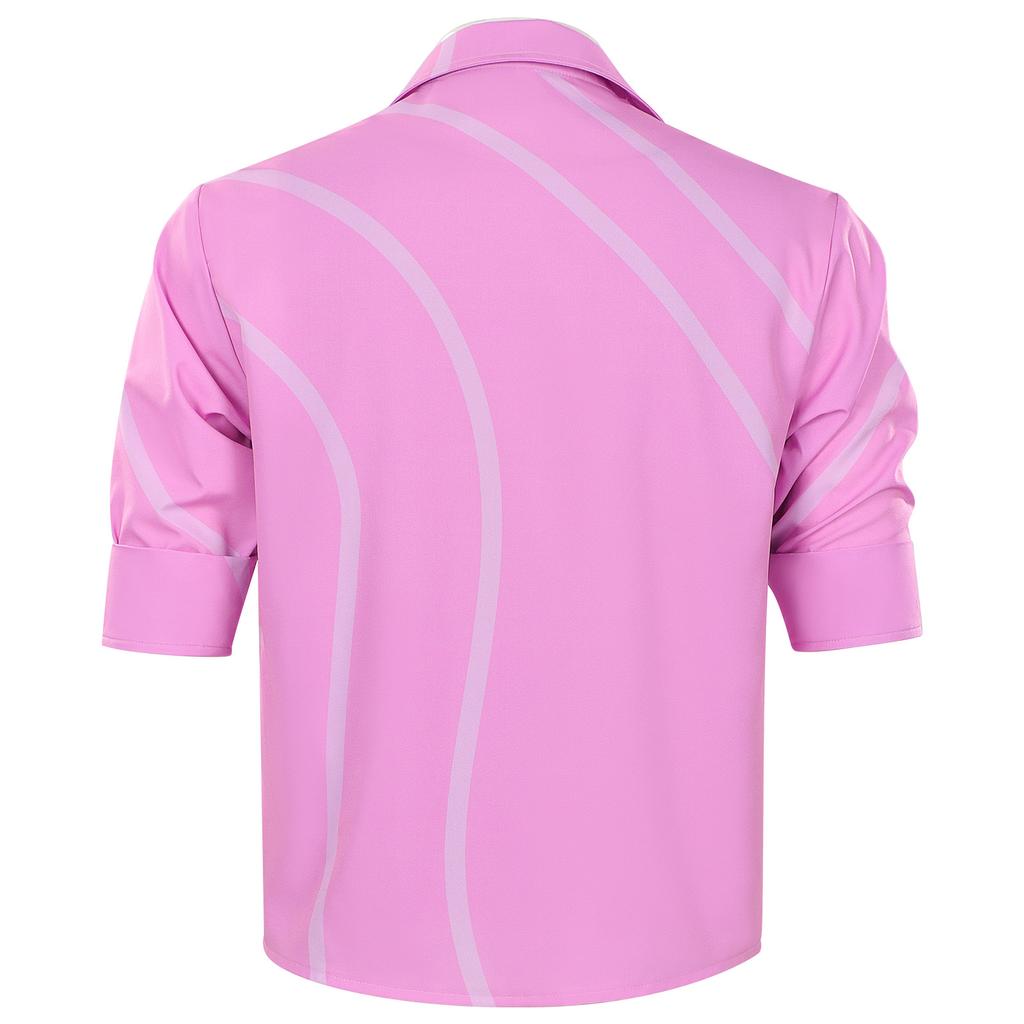 K-Pop Demon Hunter Jinu Cosplay Costume Shaka Boys Devil Boy Group Anime Pink Shirt with Sleeveless Undershirt