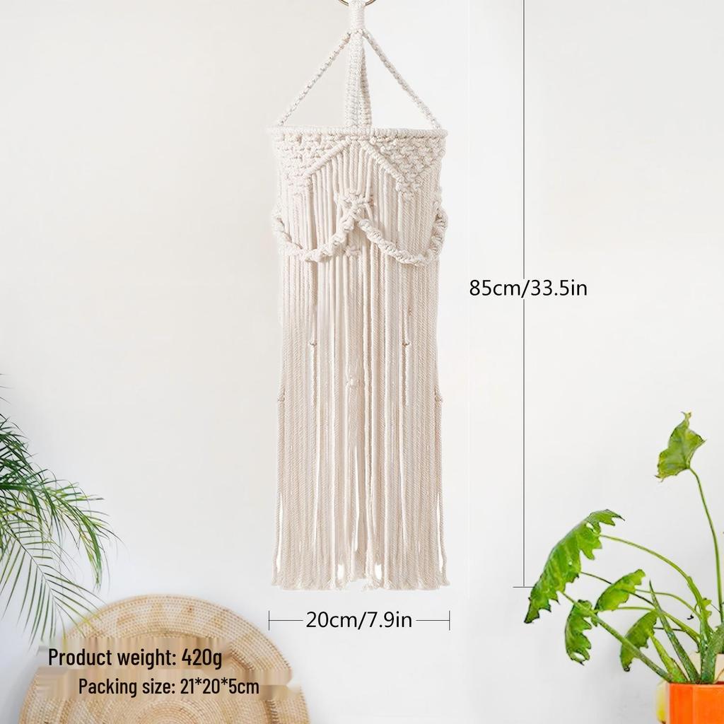 Handmade Nordic Bohemian Cotton Rope Lampshade Pendant Light for Home Décor