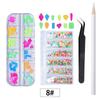 12 Strass per unghie colorati Diamanti di dimensioni miste AB Flatback Lucido Cristallo 3D Glitter Gemme Decorazioni per unghie Strass