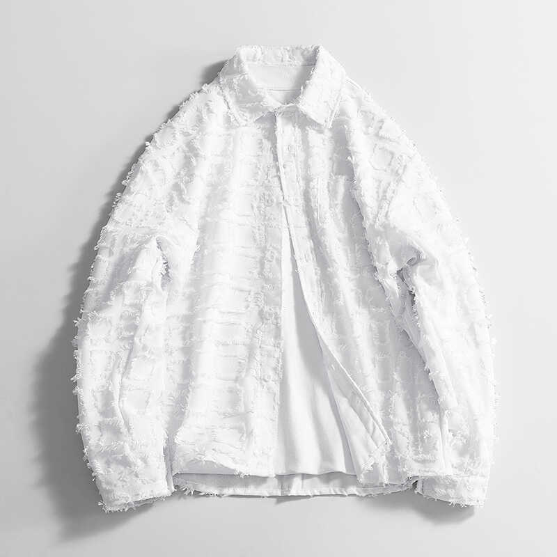 Quasten kariertes Hemd Herren Amerikanischer Stil Schickes Hemd Kleine Duftjacke Minimalistischer Stil Herren Hochwertiges Partner-Outfit Herbst