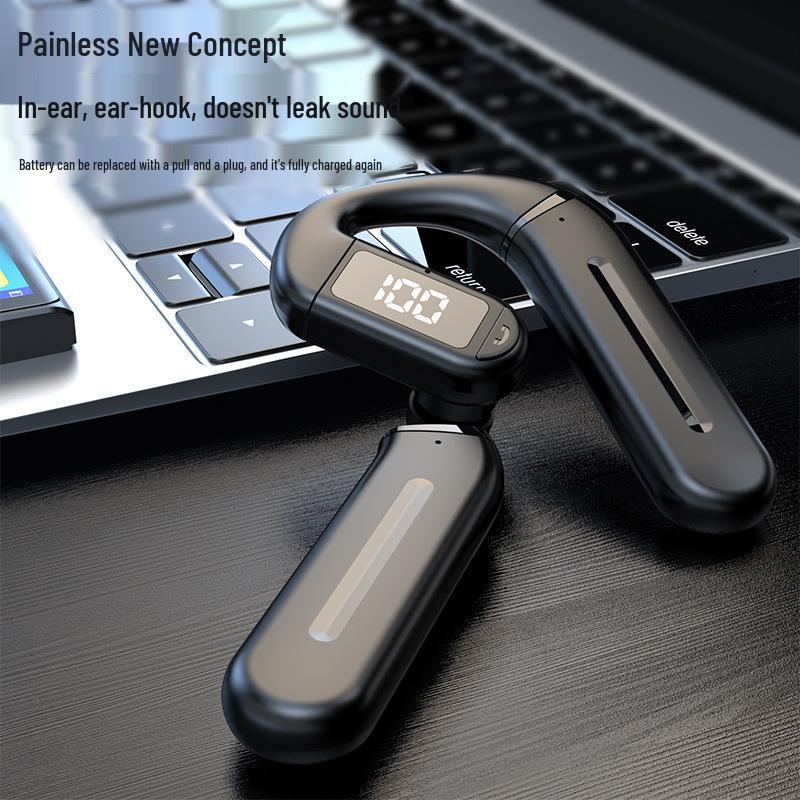 2026 Bluetooth Single Ear Wireless Earphone with Long Battery Life, Comfortable Over-Ear, Bone Conduction for Driving