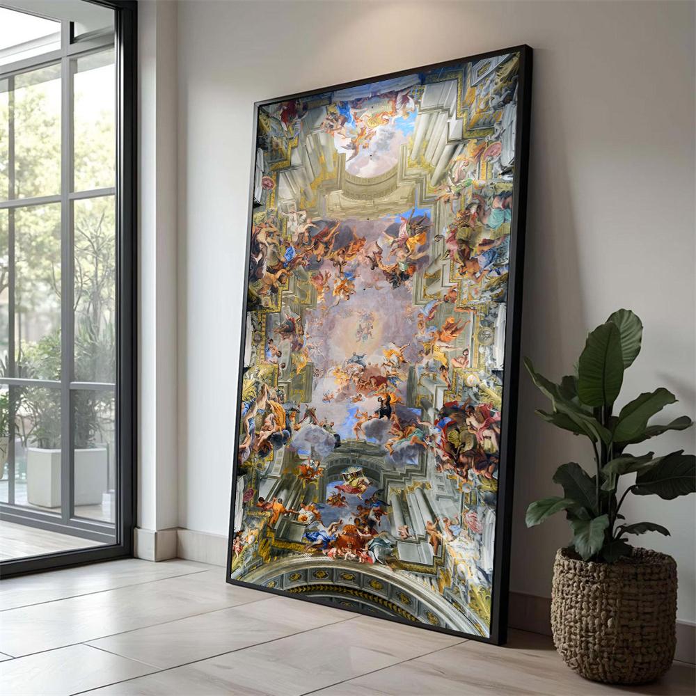 Triumph des Hl.. Ignatius von Loyola Kunst Ölgemälde Drucke St. Ignatius Leinwanddruck Poster Deckenfresko Kunst Leinwandbild