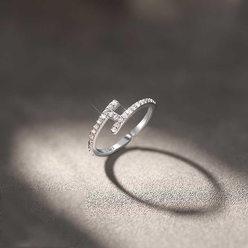 

Кольцо с цирконом в виде буквы H Женское Уникальный изысканный дизайн Высококлассное кольцо на указательный палец Кольцо с переплетением бриллиантов в ряд Ювелирное изделие