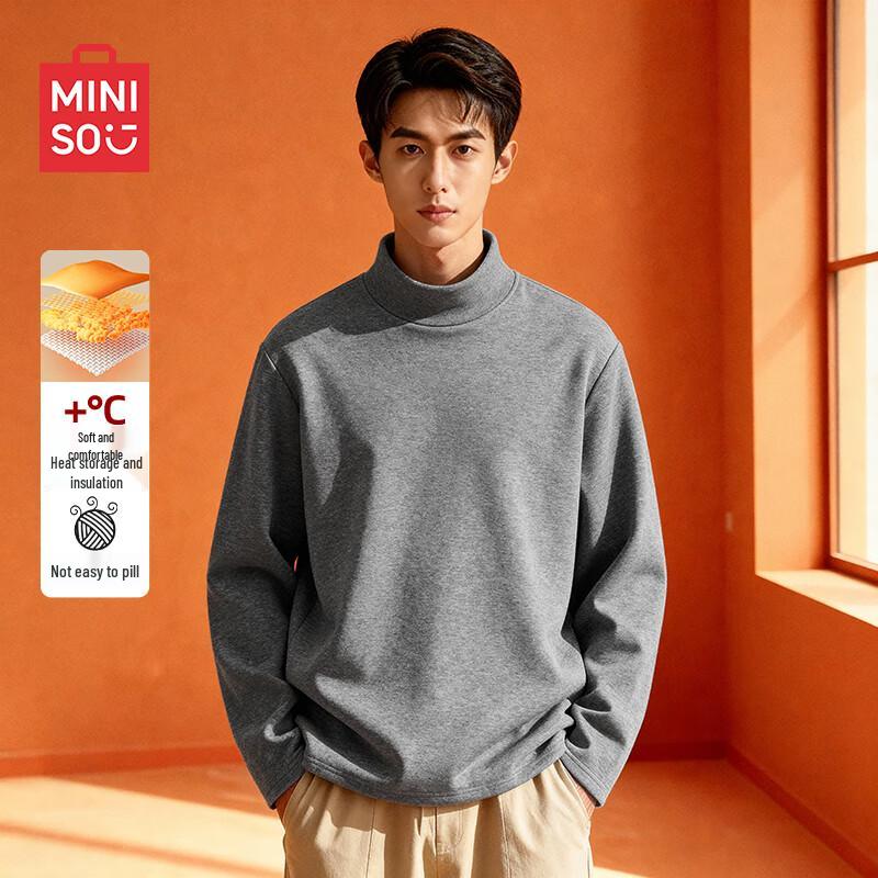 MINISO Men s Brushed Half Turtleneck Thermal Tee 2XL