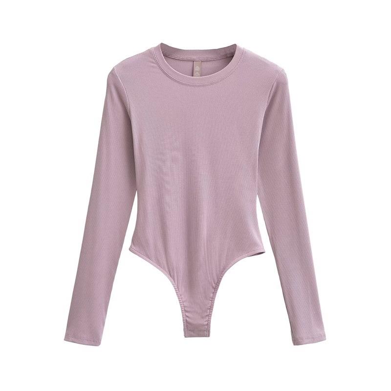 Корейская Дерзкая Девушка Облегающая Футболка-Боди с Длинным Рукавом M