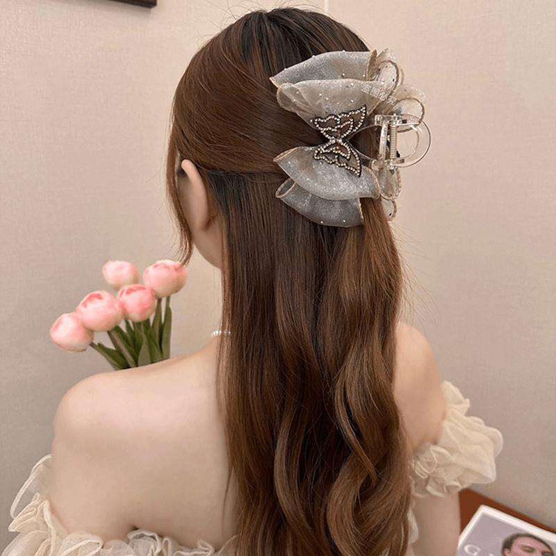 Butterfly Grab Clip For Women Temperament Elegant Mesh Hair Clip  Hair Accessories