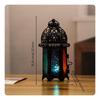 Iron Candle Holder Lantern Tealight Glass Metal Frame with Openwork Pattern And