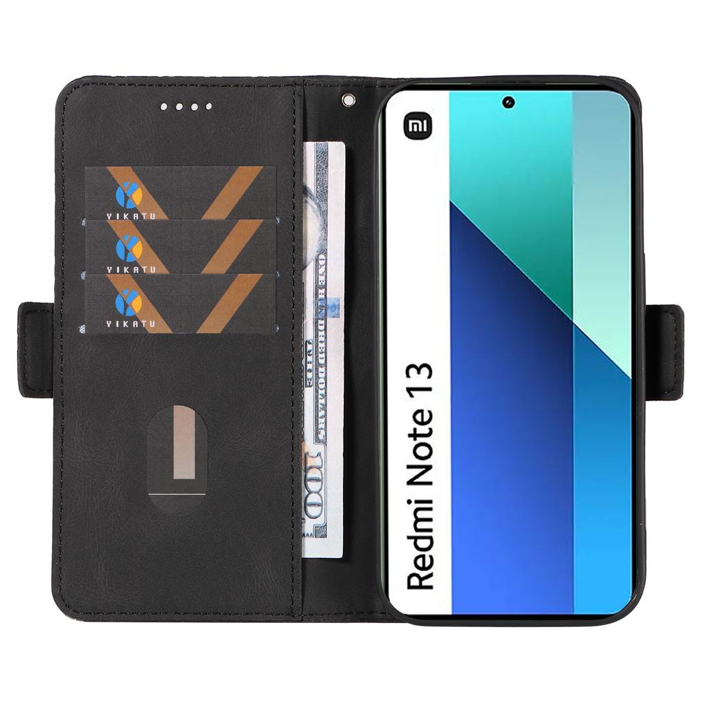 For Xiaomi Redmi Note 13 4G Leather Case Wallet Phone Cover Rhombus Pattern
