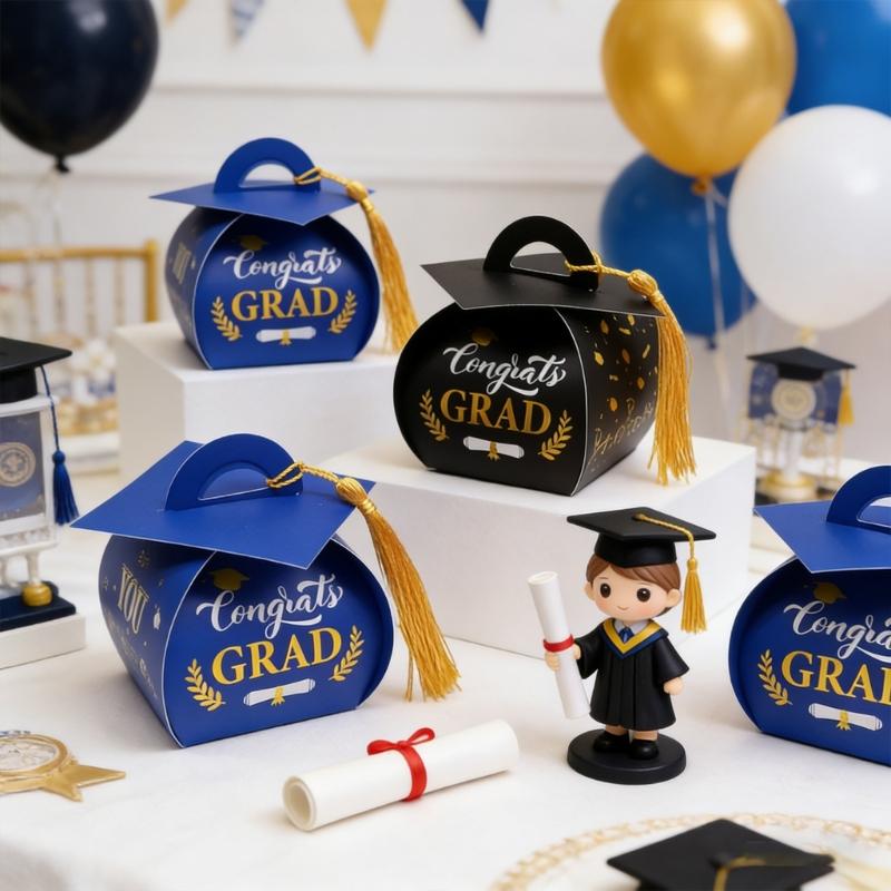 Unique Graduation Present Box Collection Stylish Color Treat Box Table Decoration For Awards And Souvenir