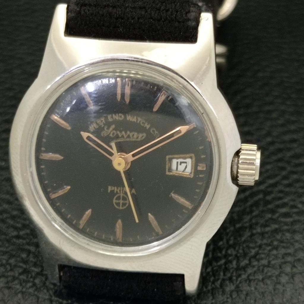 GEBRAUCHTE WEST END WATCH CO HANDAUFZUG SCHWEIZER JUNGEN SCHWARZES ZIFFERBLATT UHR a432788-2