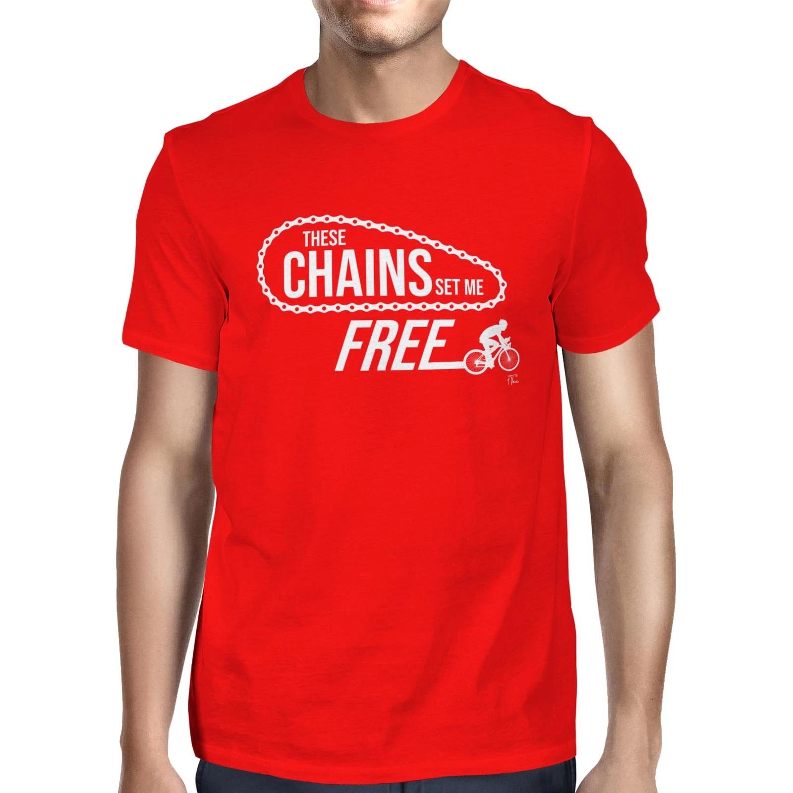 1Tee Mens These Chains Set Me Free Cycling T-Shirt XXXL