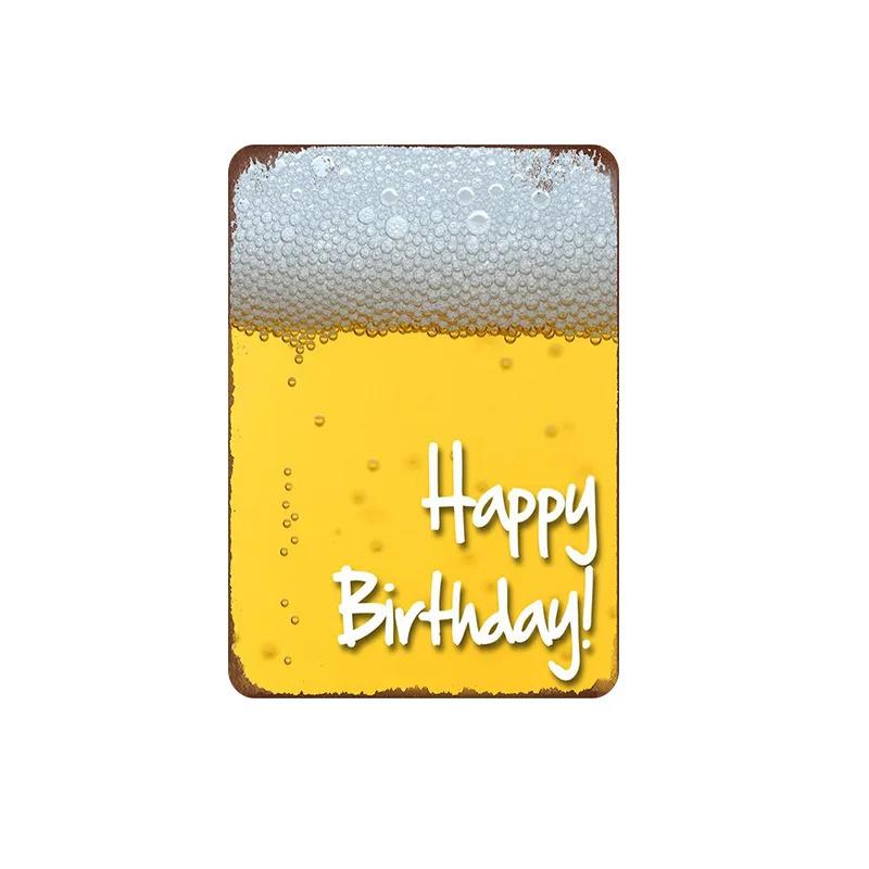 Vintage Beer Cheers Tin Sign Wall Plate Painting Decor Kitchen Bar Club Restaurant Pin Up Metal Signs Crafts Decorative Plaques