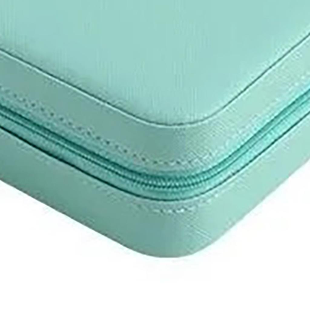 Schmuckkästchen Mintgrün Quadratisch Langlebiges PU-Leder Elegant Weit verbreitetes Schmuckkästchen für Ringe Ohrringe Halskette