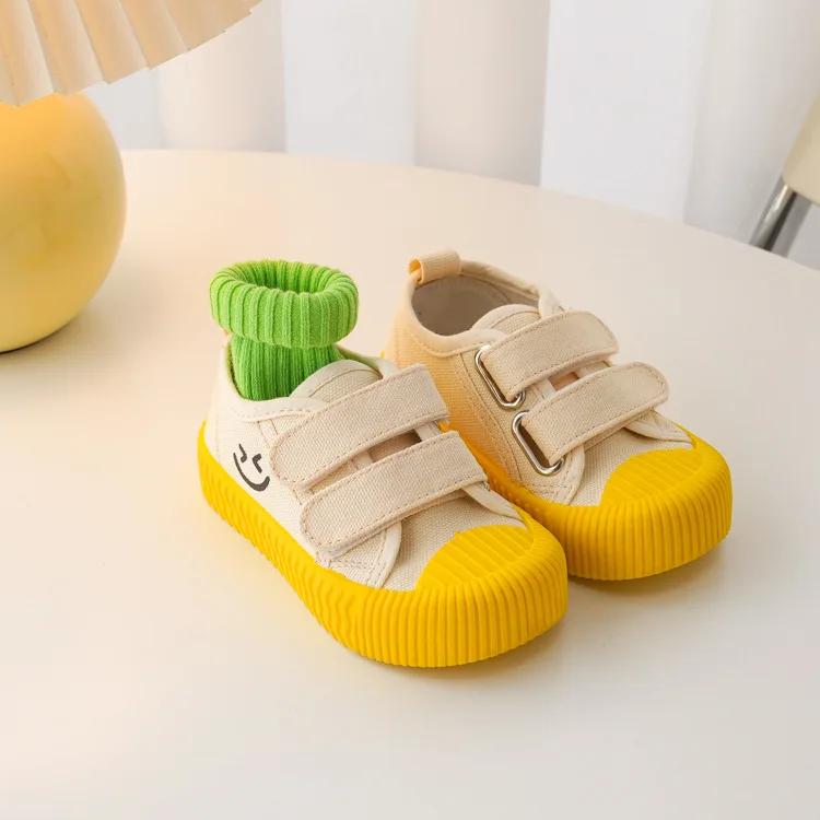 

Детская обувь Конфетный цвет парусиновая обувь для девочки обувь для скейтборда обувь для мальчика мягкая подошва детская обувь улыбающееся лицо tenis infantil menino tênis 26 insole 16.5cm жёлтый