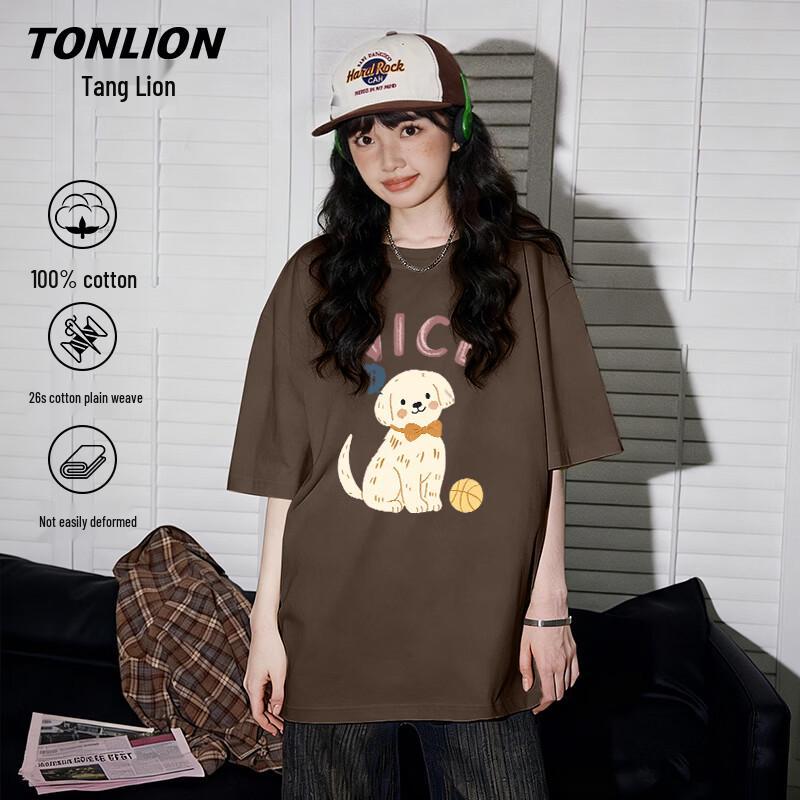 TonLion Women s Pure Cotton Loose Fit Graphic T-Shirt 2XL