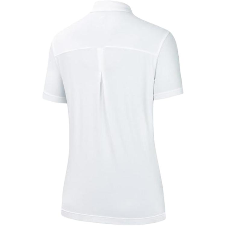 Anta Training Series Solid Color Running Sports Polo Shirt Women tops Paper-White 162427121-1