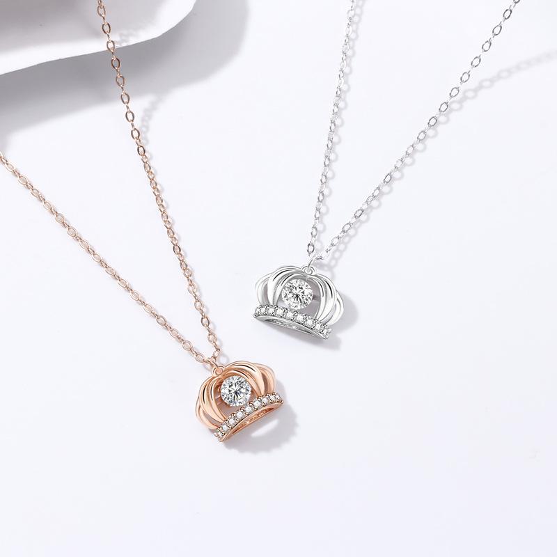 Smart Necklace Female Creative Korean Version Of Fashion Beating Heart Crown Pendant Item Jewelry Premium Durable