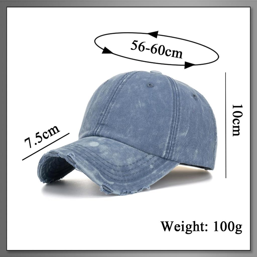 Buzz Selection BB Denim Brim Stylish and Cool Distressed Design for Men and CAP414 Cap, Cap, Women, (Black)