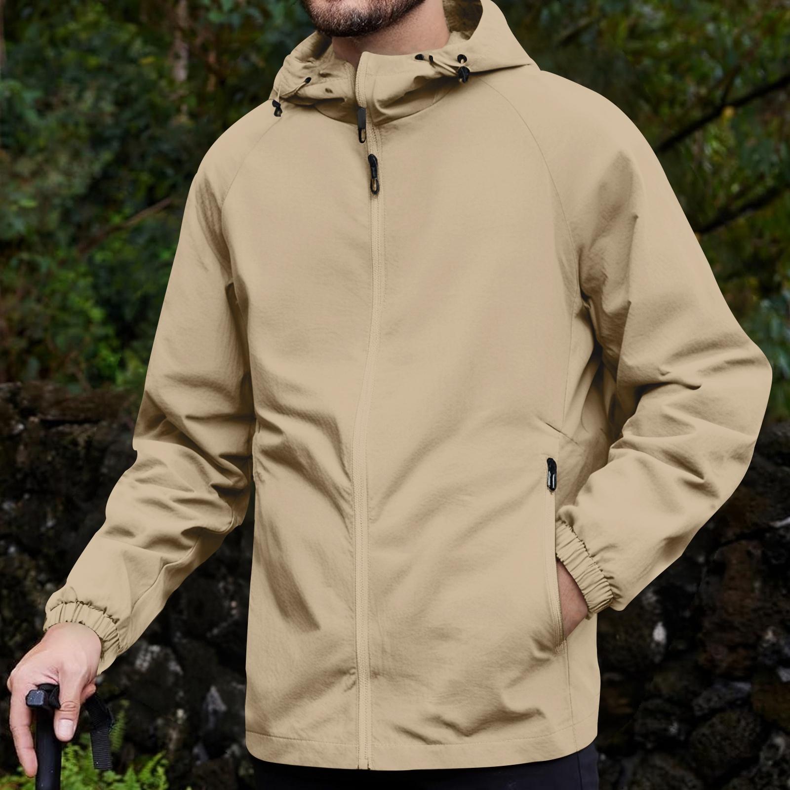 

Men s Hooded Workwear Jacket - Versatile Casual Waterproof Windproof Outdoor Leisure Jacket XL