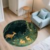 Forest Deer,Round Area Rug,Carpet Rug for Living Room Bedroom Sofa Playroom Decor,Non-slip Floor Mat