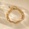 Minimalist Gold Plated Color Retention Neutral Thick Chain Handmade Plain Bracelet