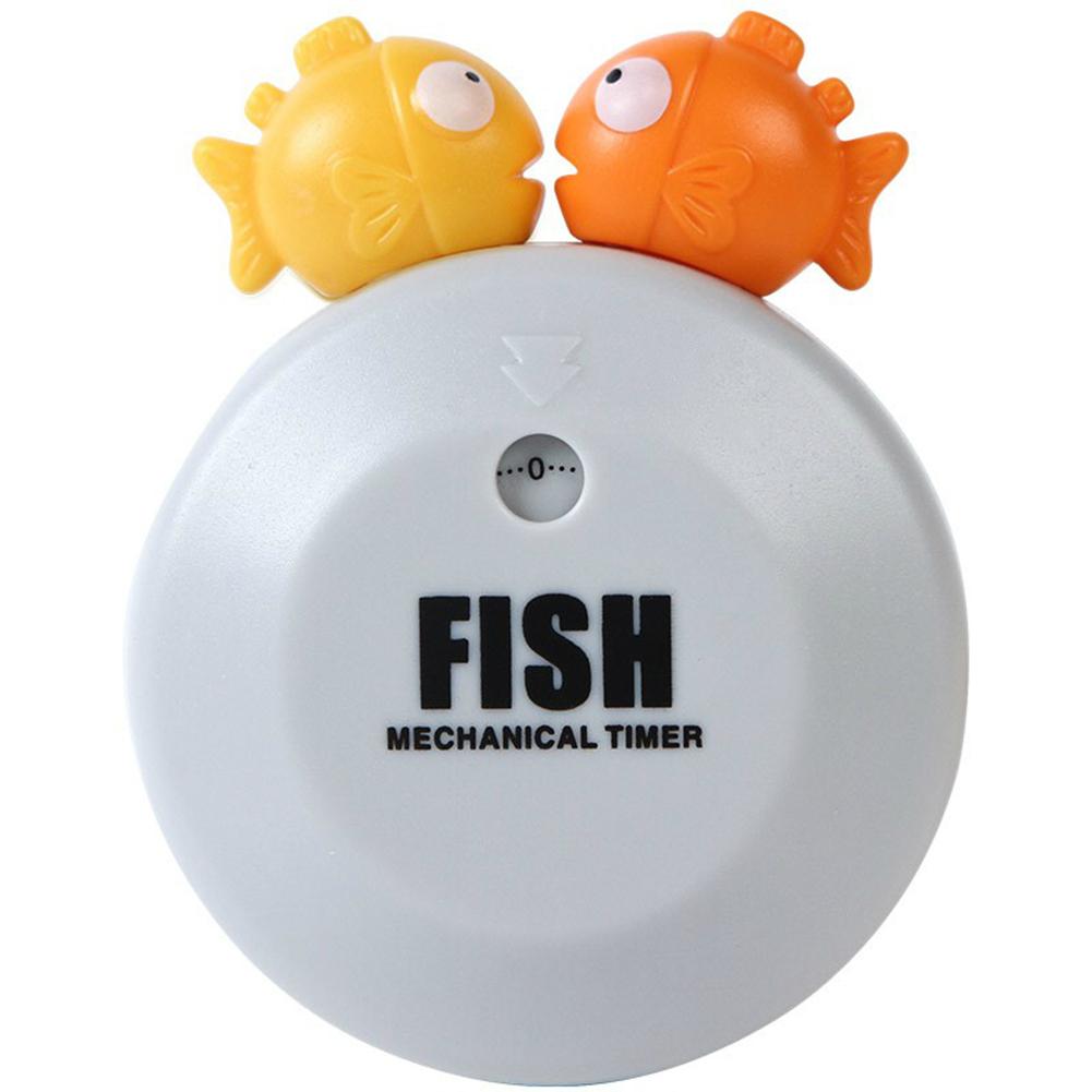Cartoon Fish Shape Timer Mechanical Clockwork Home Kitchen Baking Reminder Timer gray