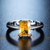Koreanischer Ring Luxus rechteckiger gelber Diamantring Quadrat Zirkon offener farbiger Schatzring Frauen