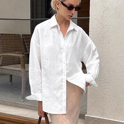 Damen Sommer Neue Mode Einfarbig Taschen Langarmhemd Locker Lässige Jacke