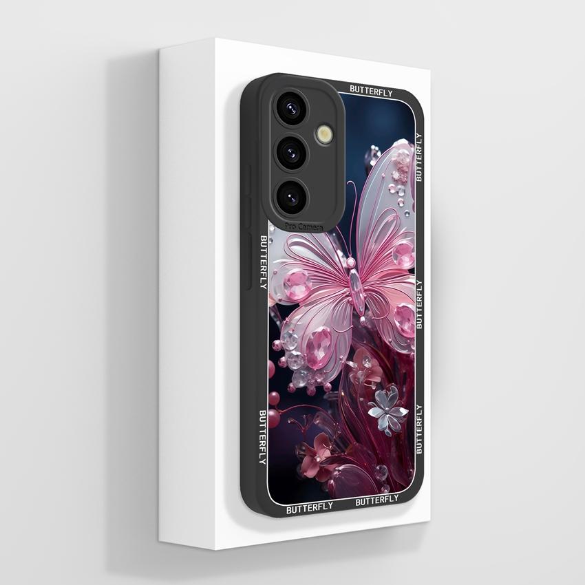 

Для Samsung Galaxy S24 S23 S22 S21 FE Ultra S25 Edge Чехол для телефона Жидкий силикон Цветной цветочный узор Противоударная защитная оболочка Для корпуса Samsung Samsung S24 FE