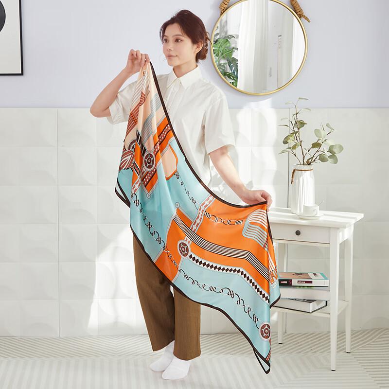 Hengyuanxiang Plain Crepe Satin Silk Scarf