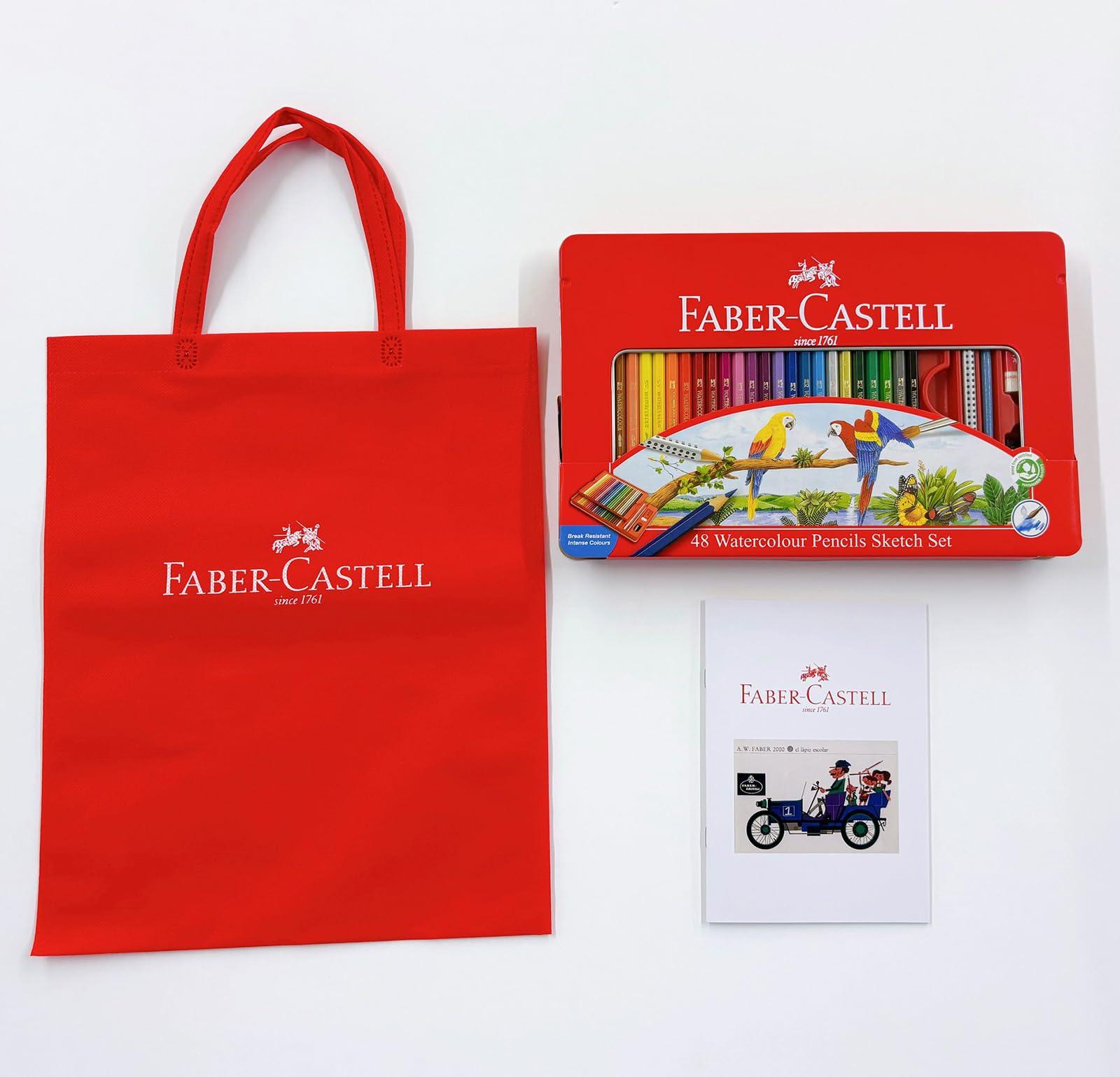 

[Эксклюзив Amazon.co.jp] Акварельные карандаши Faber-Castell, набор из 48 цветов, с сумкой-тоут и блокнотом, номер продукта 27132007