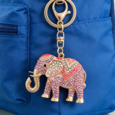 Horse Keychain Colorful Sparkling Rhinestones Elephant Charm Key Chain Decorative Good Luck Pendant Bags Backpacks Wallets Cars Accessories