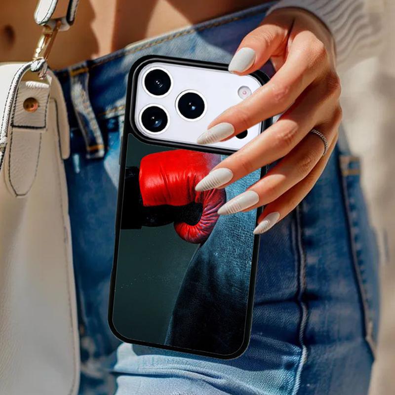 Boxing Gloves Hanging On a Wall Phone Case For iPhone 17 Air 14 15 13 12 Max Cover For Apple 14 15 16 16e 11 Pro Max Plus Coque