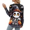 Damen Halloween Print Modisches Langarm-Top