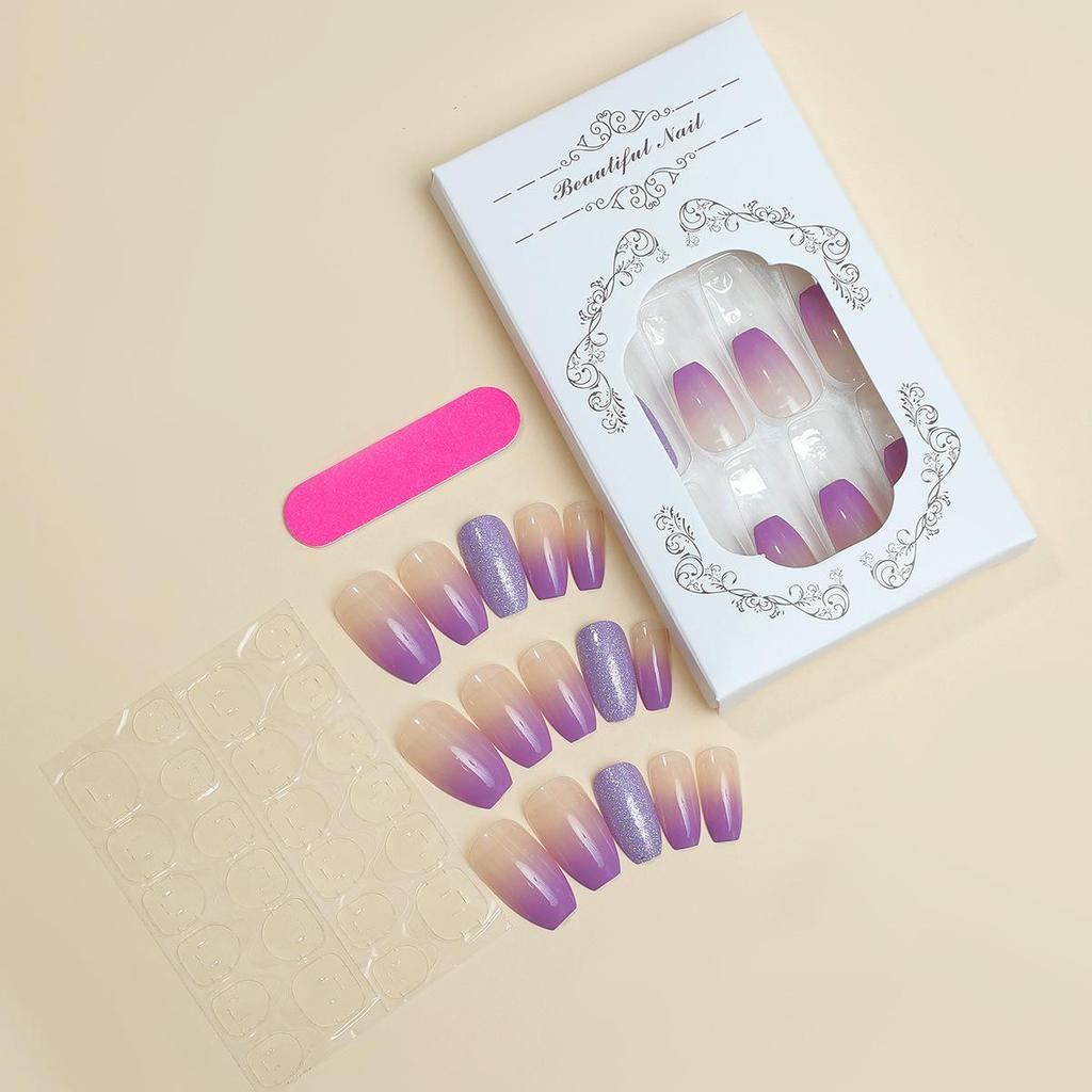 Glitter Gradient Wearable Halo False Nails Set