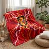 Spain Football Printed Flannel Blanket Skin Friendly Warm Decorative Throw for Indoor Couch Bed Daily Use