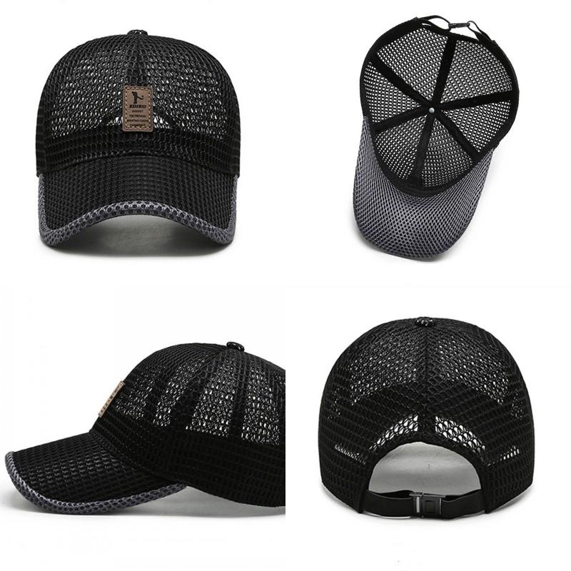 Summer Full Mesh Quick Drying Cool Sunhat Breathable Net Baseball Cap Men Outdoor Anti-UV Tennis Golf Hiking Sports Cap