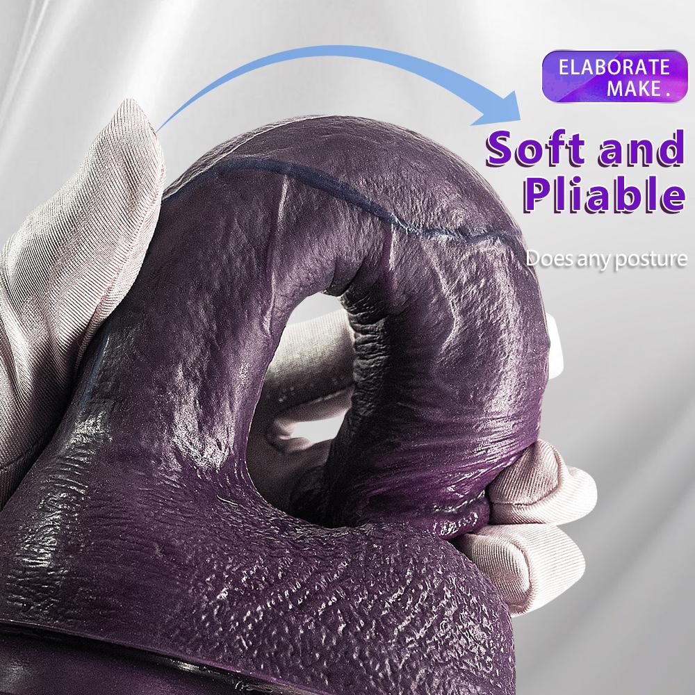 Super Size Purpureus Tyrannosaurus Künstlicher Phallus Weiblicher Dildo Flüssigsilikon Penis Weiblicher Masturbator Sexspielzeug