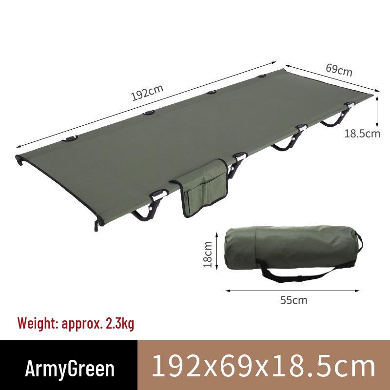 Ultralight Portable Military Cot: Aluminum Alloy Folding Bed for Single Person Camping