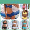 Elegant Solid Color Bikini For Women Sexy Backless Swimsuit With Underwire