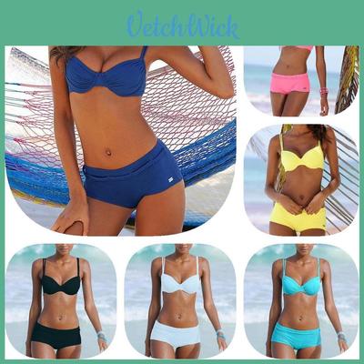Elegant Solid Color Bikini For Women Sexy Backless Swimsuit With Underwire