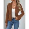 Womens Slim Fit Solid Color Blazer Jacket Short Length 2026 Office Chic Formal Outerwear