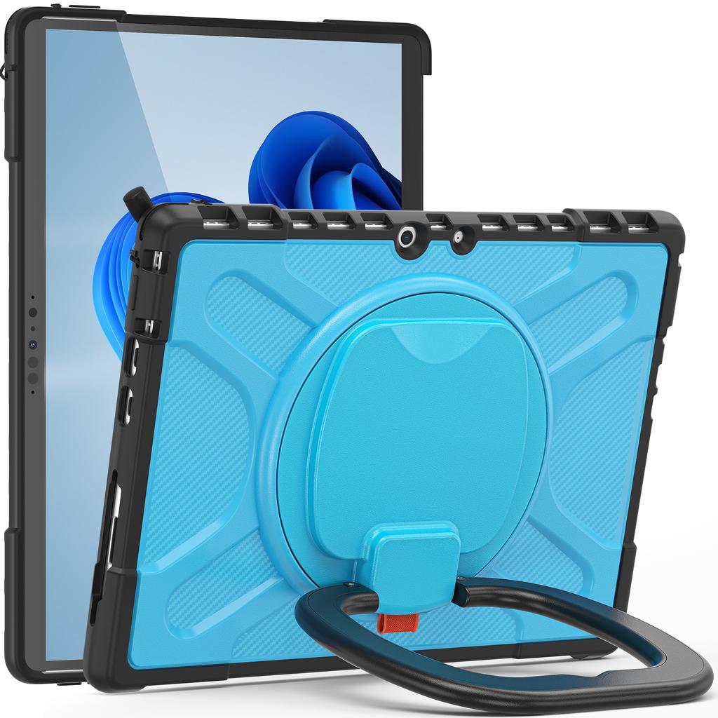Rotating Stand Handle Grip Case For Microsoft Surface Pro 8 13.0 inch Heavy Duty Cover TPU-PC With Keyboard Connection Support