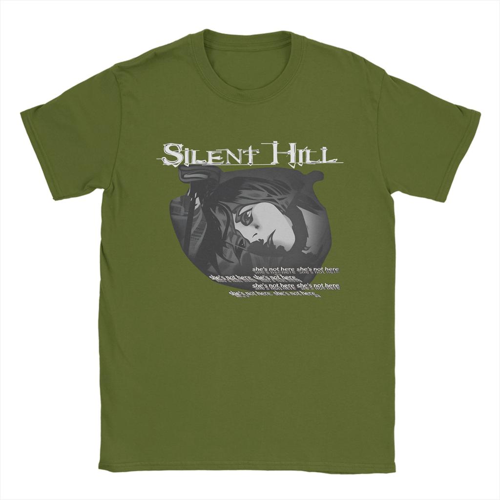 Vintage TShirt Silent Hill Pure Cotton T Shirts Novelty Tee Shirt for Unisex Summer Aesthetic Custom DIY Short Sleeve Tops