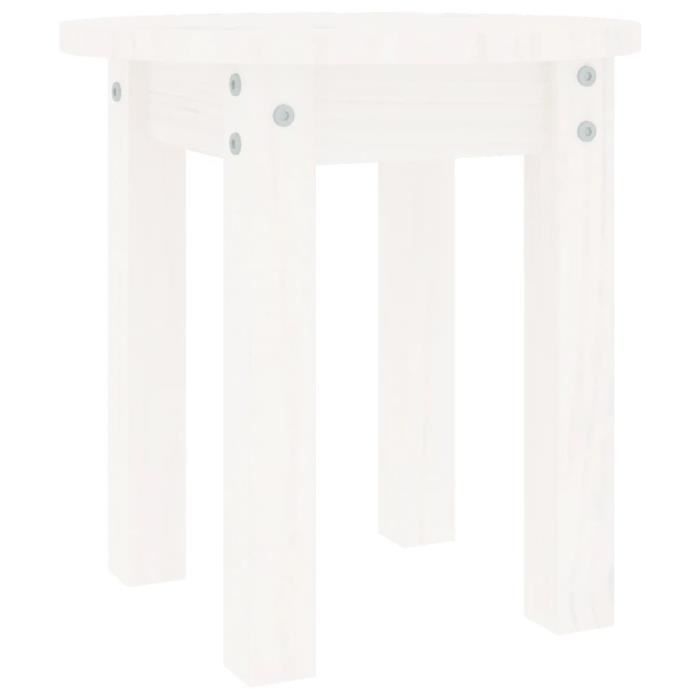 VidaXL Table basse Blanc Ø 35x35 cm Bois massif de pin 822338