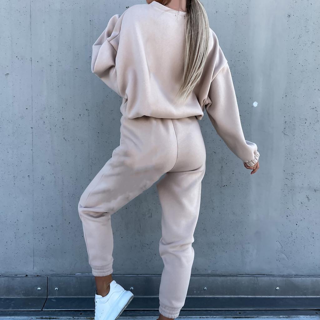 Women's Casual Sports Suit  And Winter Fashion Loose Long-Sleeved Sweater Two-Piece